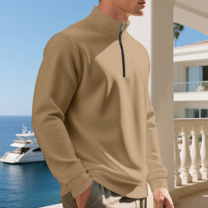 Sporty pullover for men with half-zip and breathable structure Lune London