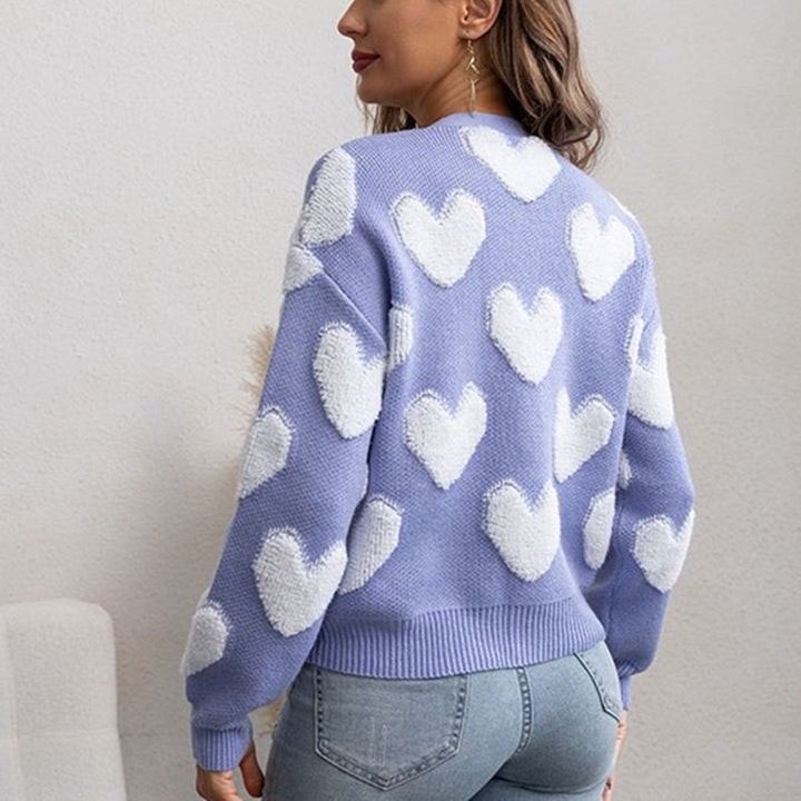Ladies plush pullover with heart-shaped pattern Lune London