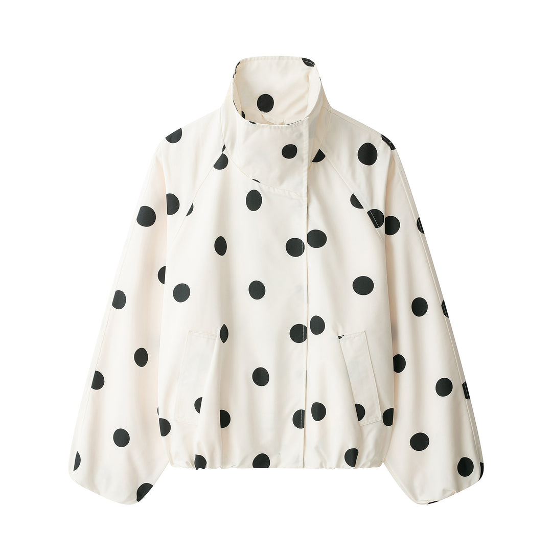 Women's short jacket in cape style with stand-up collar and balloon sleeves Amarae