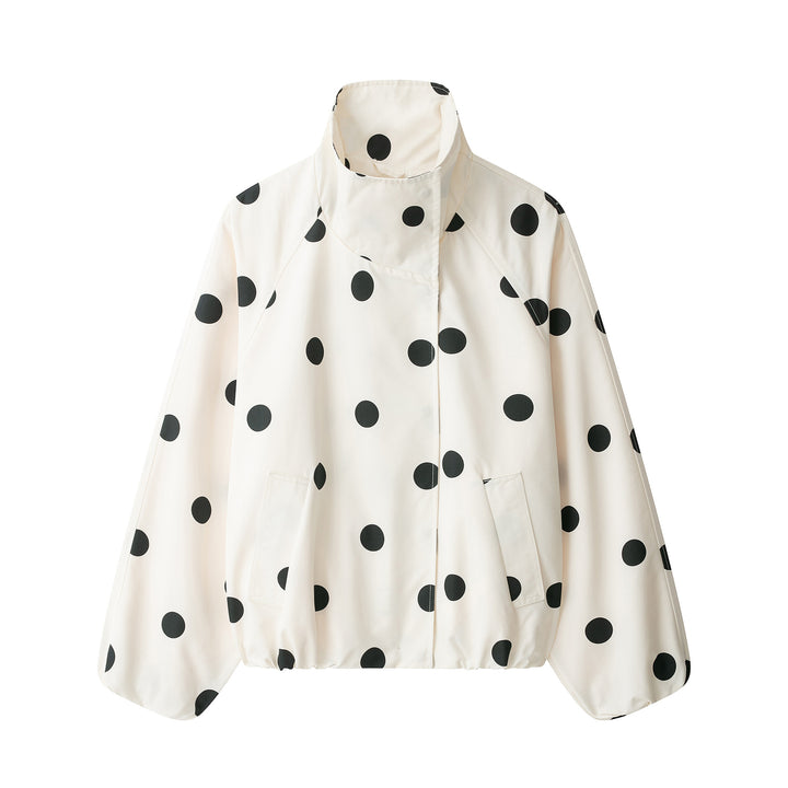 Women's short jacket in cape style with stand-up collar and balloon sleeves Amarae