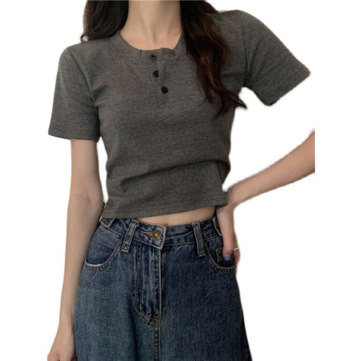 Women's Short Sleeve Henley Shirt Lune London