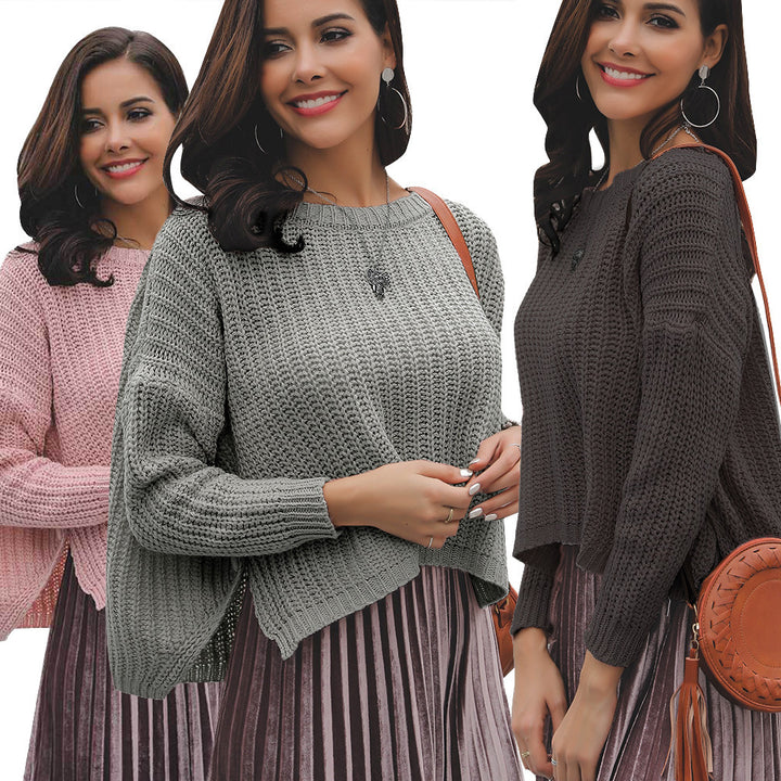 Ladies trendy sweater with structured textile pattern Lune London
