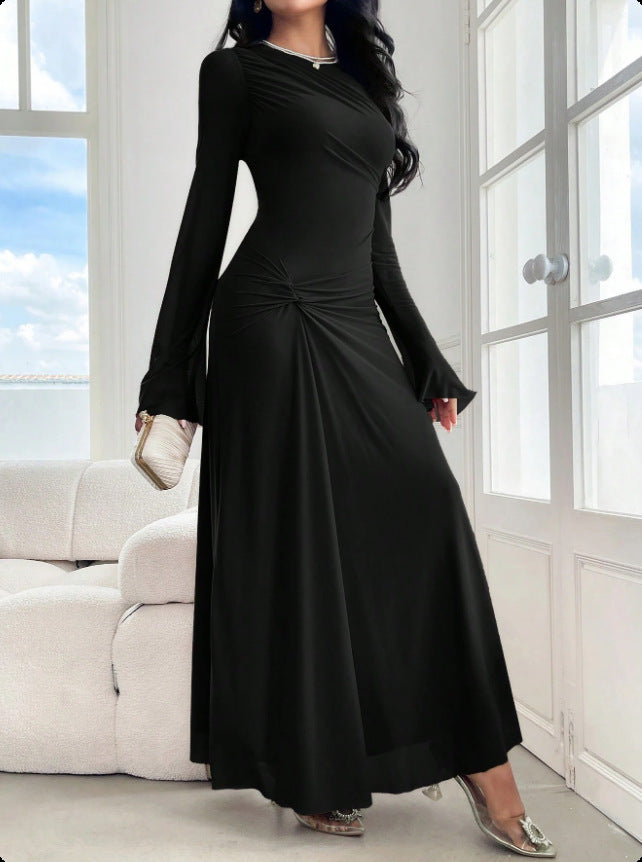 Women's maxi dress with gathered waist and bell sleeves Amarae
