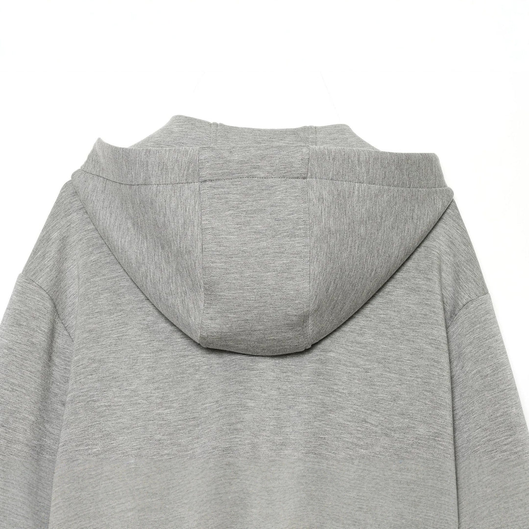 Women's Cropped Boxy Hooded Jacket with Full Zip and Contrasting Drawstring Amarae