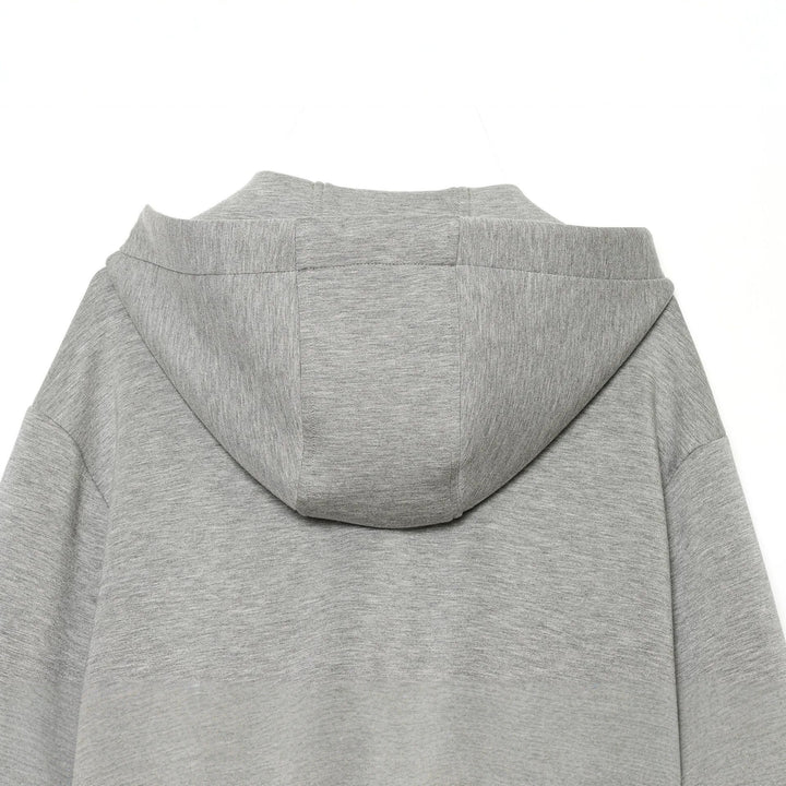 Women's Cropped Boxy Hooded Jacket with Full Zip and Contrasting Drawstring Amarae