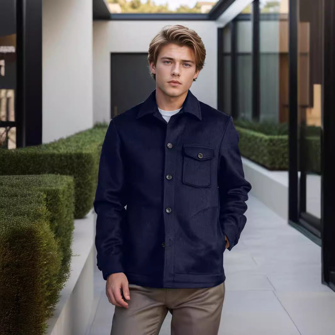 Elegant wool jacket for men with chest pocket and button details Lune London