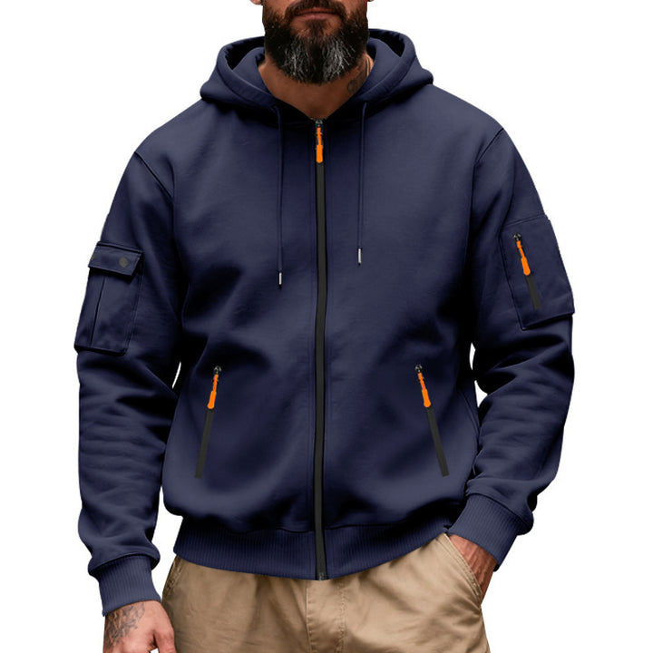 Men's sporty hoodie with practical zip pockets Lune London