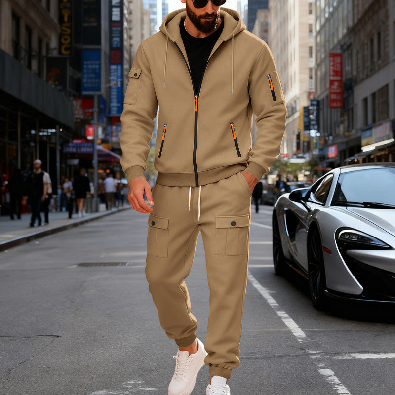 Men's stylish two-piece jogging set with hood and practical pockets Lune London