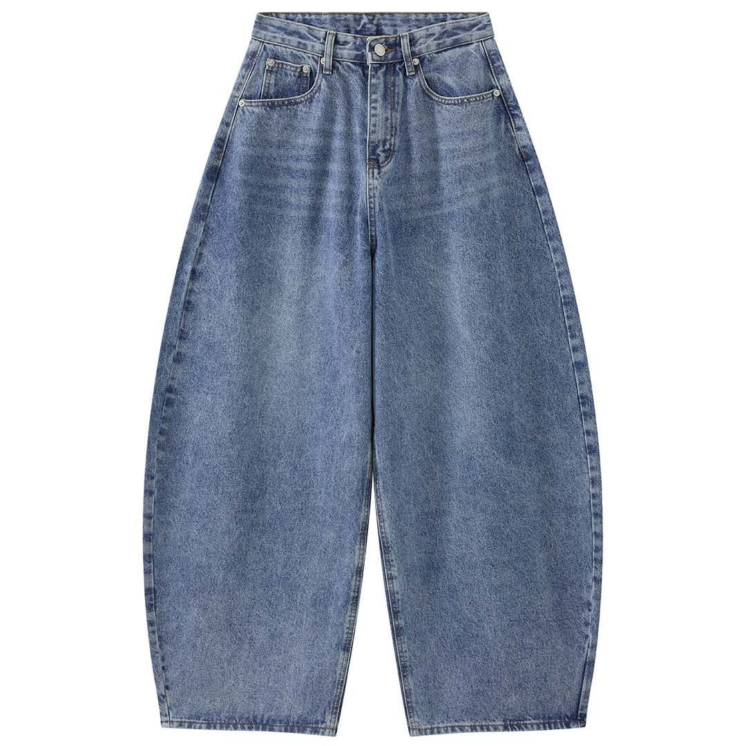 Women's Extra Wide High-Waist Denim Culotte in Balloon Baggy Cut Amarae