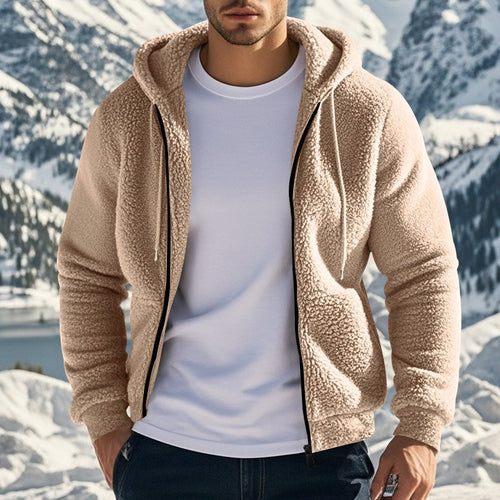 Men's fleece hoodie with zipper and kangaroo pocket Amarae