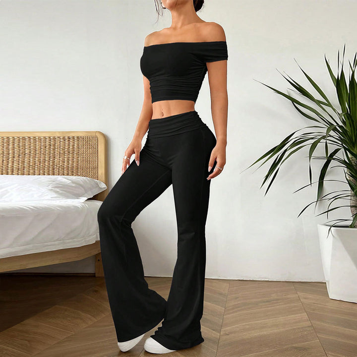 Ensemble top court décontracté pour femmes et pantalon taille haute Chic & Stil