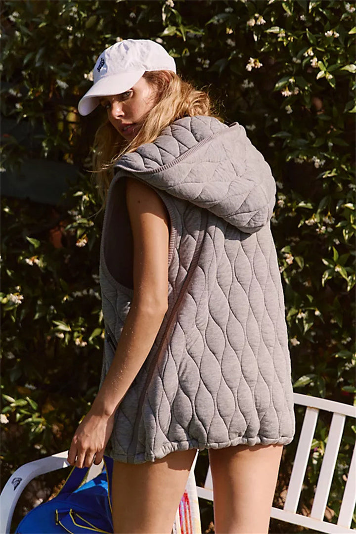 Women's vest with hood and lightly padded design Lune London