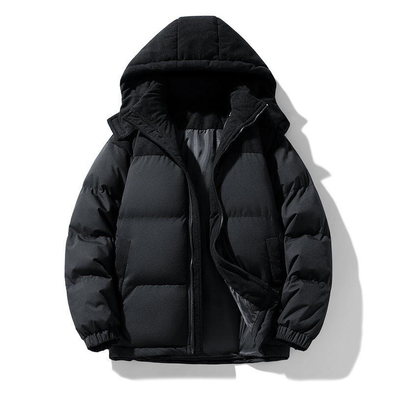 Ladies warm quilted jacket with removable hood and high collar Lune London