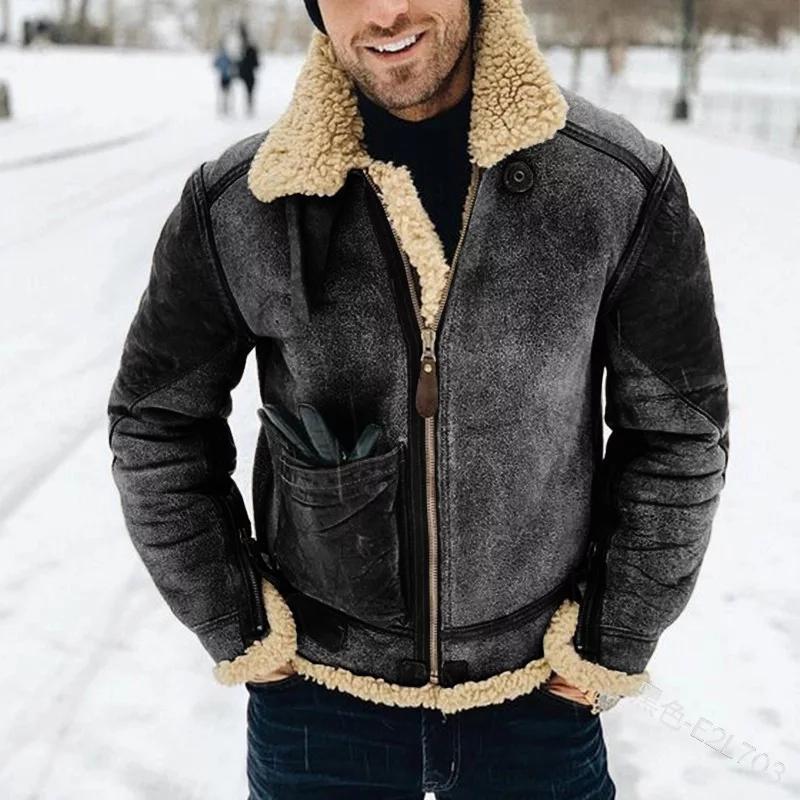 Men's leather jacket with warm lining and practical pockets Lune London