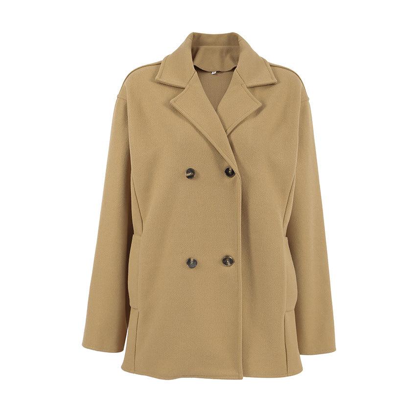 Ladies oversized wool jacket with double-breasted buttons and modern cut Lune London