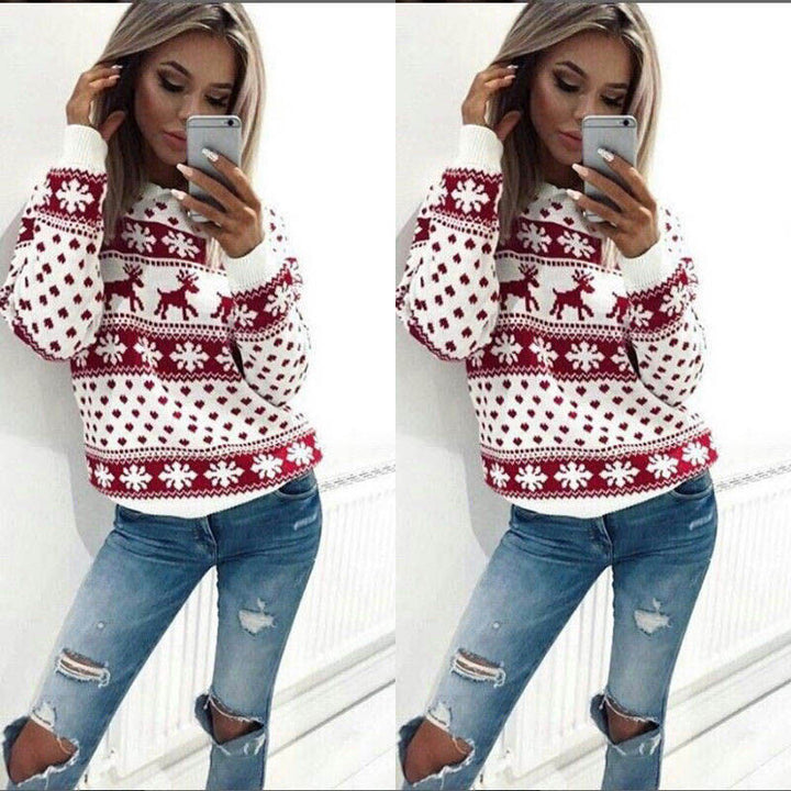 Lady Sweatshirt with winter Norwegian pattern Lune London