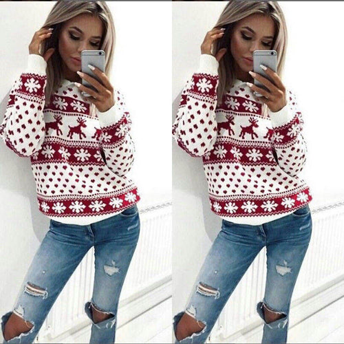 Lady Sweatshirt with winter Norwegian pattern Amarae