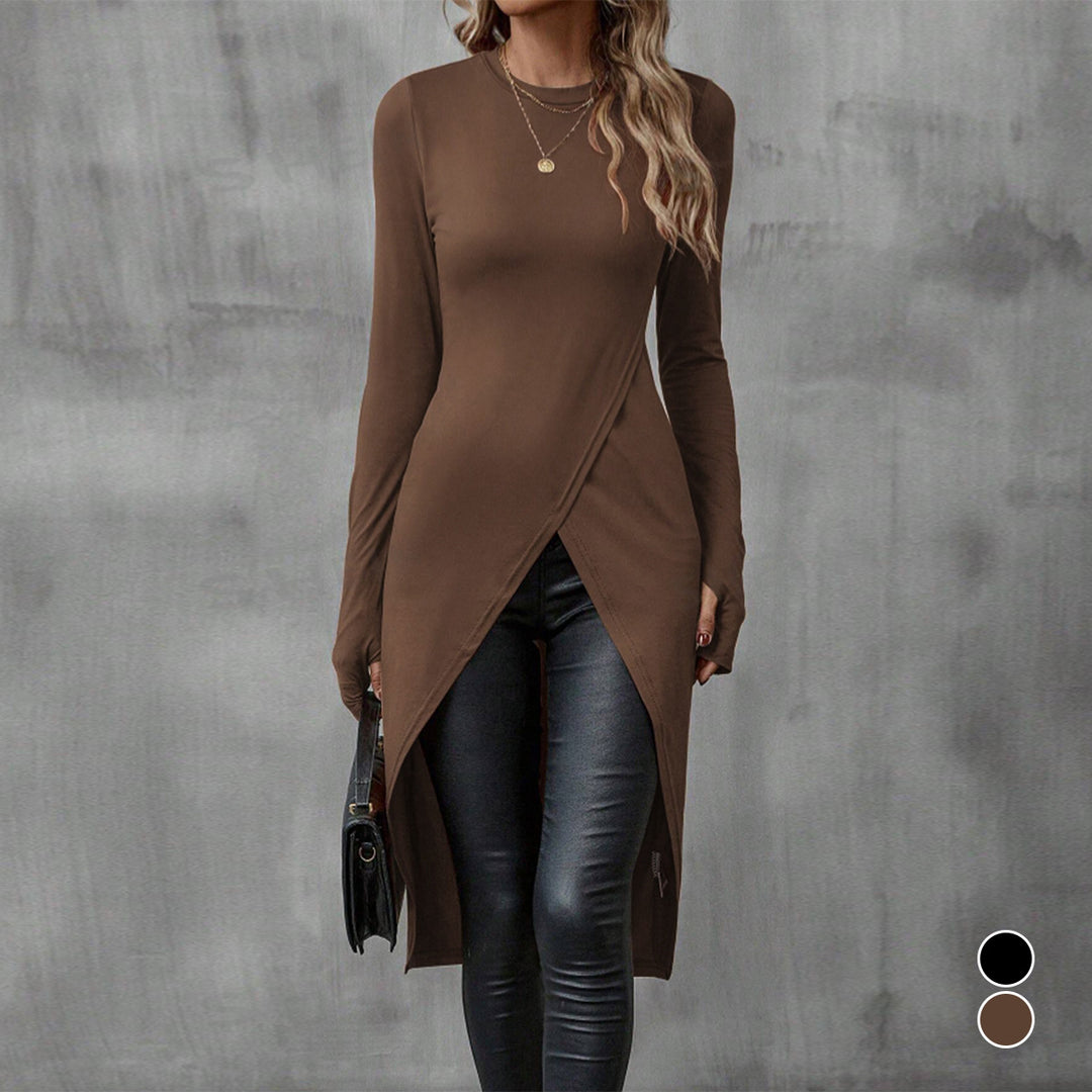 Ladies elegant long sleeve with sophisticated wrap look Lune London