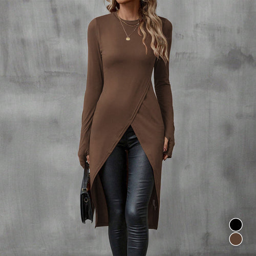 Ladies elegant long sleeve with sophisticated wrap look Amarae