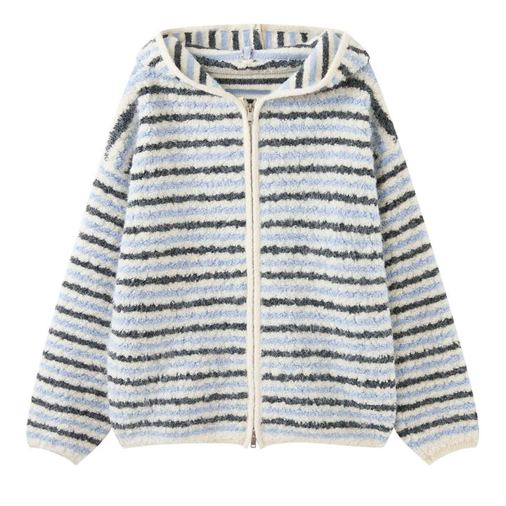 Women's Short-Cut Teddy-Fleece Zip-Hoodie with Hood Amarae