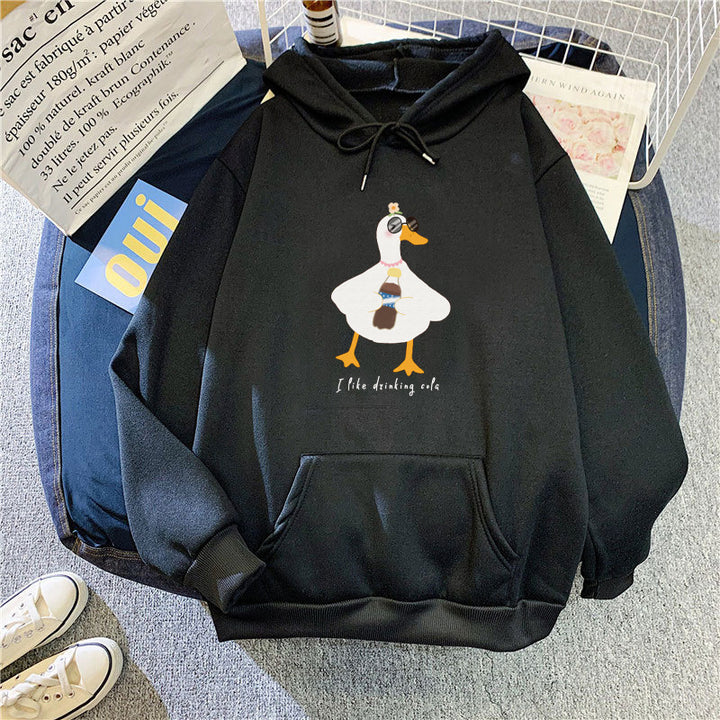 Women's hooded sweatshirt with creative duck design Chic & Stil