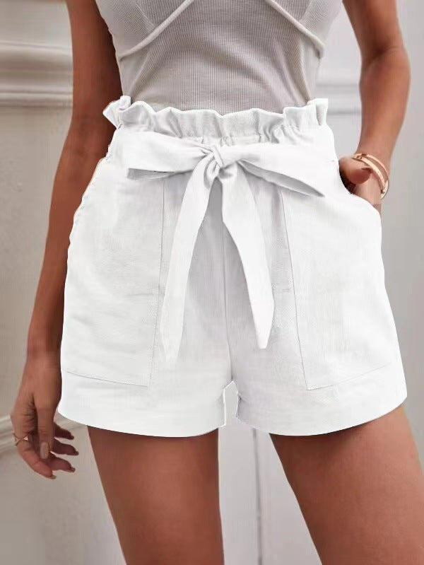 Fitted women's shorts with tie and practical pockets Lune London