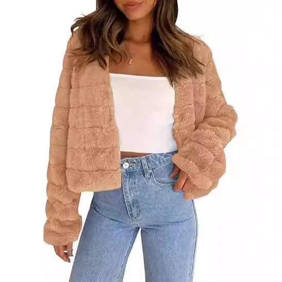 Ladies Short Cozy Jacket with Structured Design and Soft Inner Lining Amarae