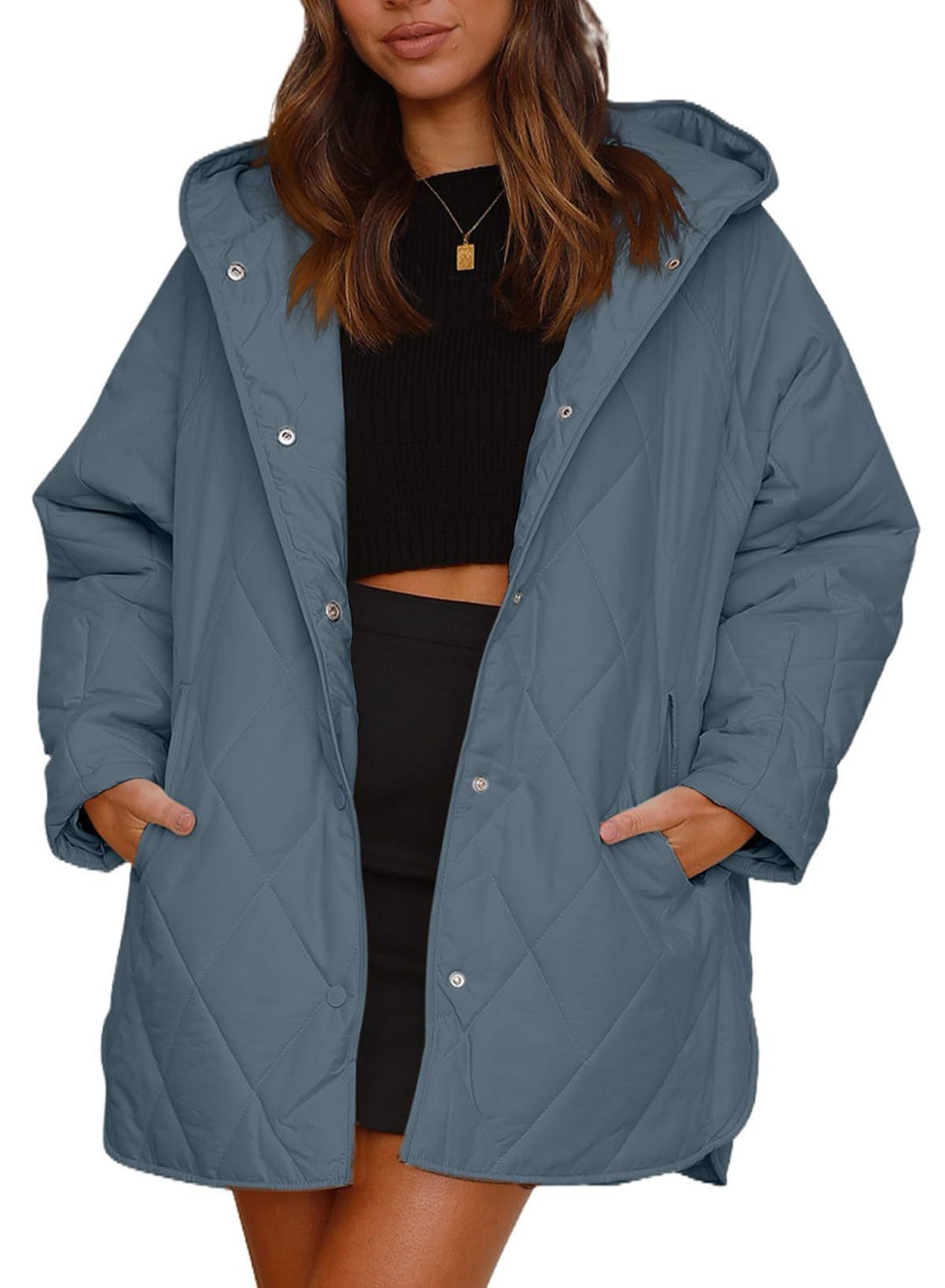 Lune London Women’s Quilted Winter Jacket with Hood