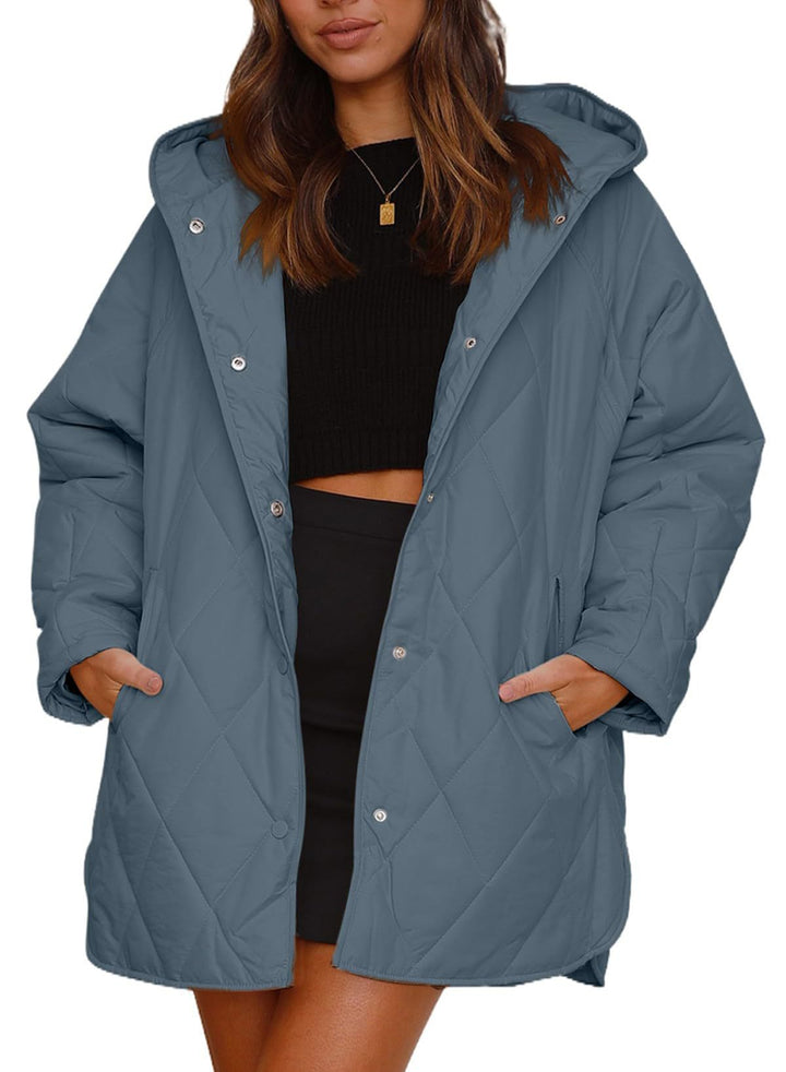Lune London Women’s Quilted Winter Jacket with Hood