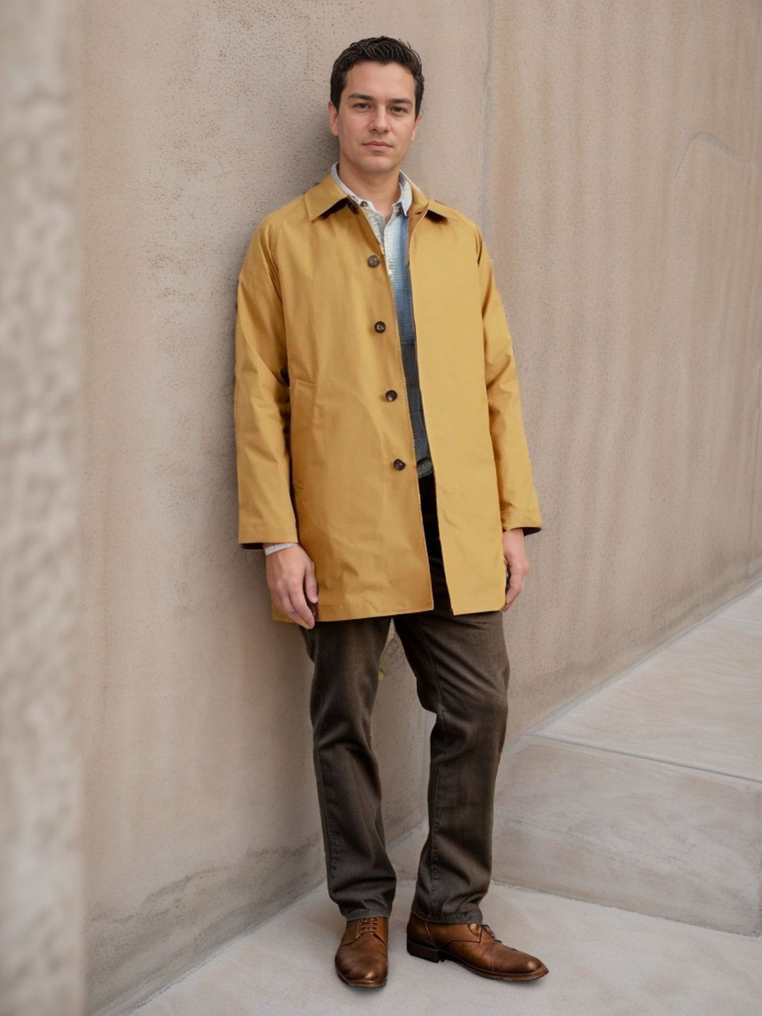 Casual raincoat for men with practical snap buttons and modern fit Amarae