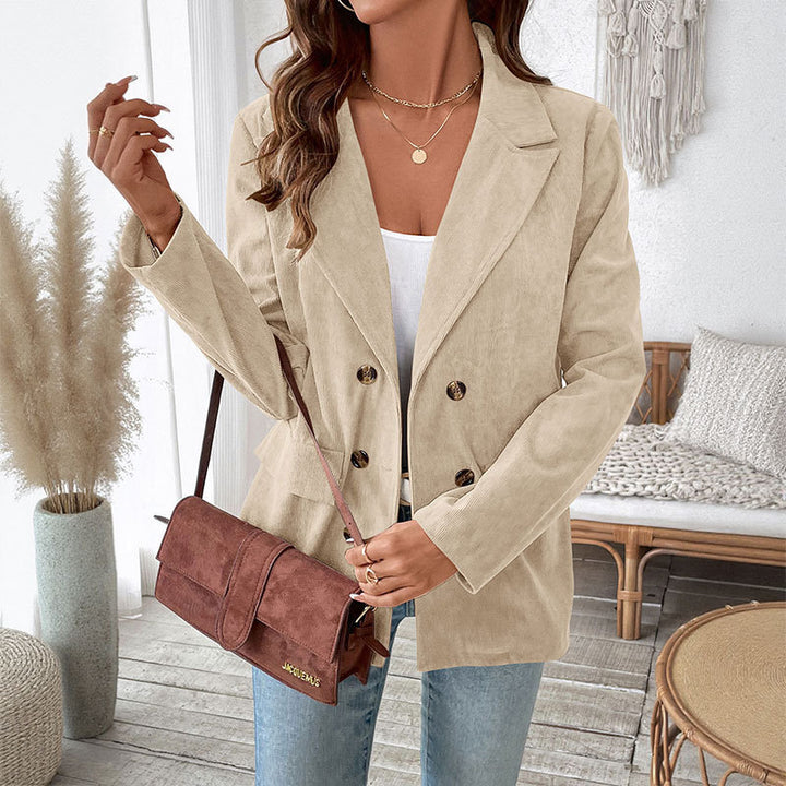 Velvet blazer for women with double-breasted buttons and elegant cut Lune London
