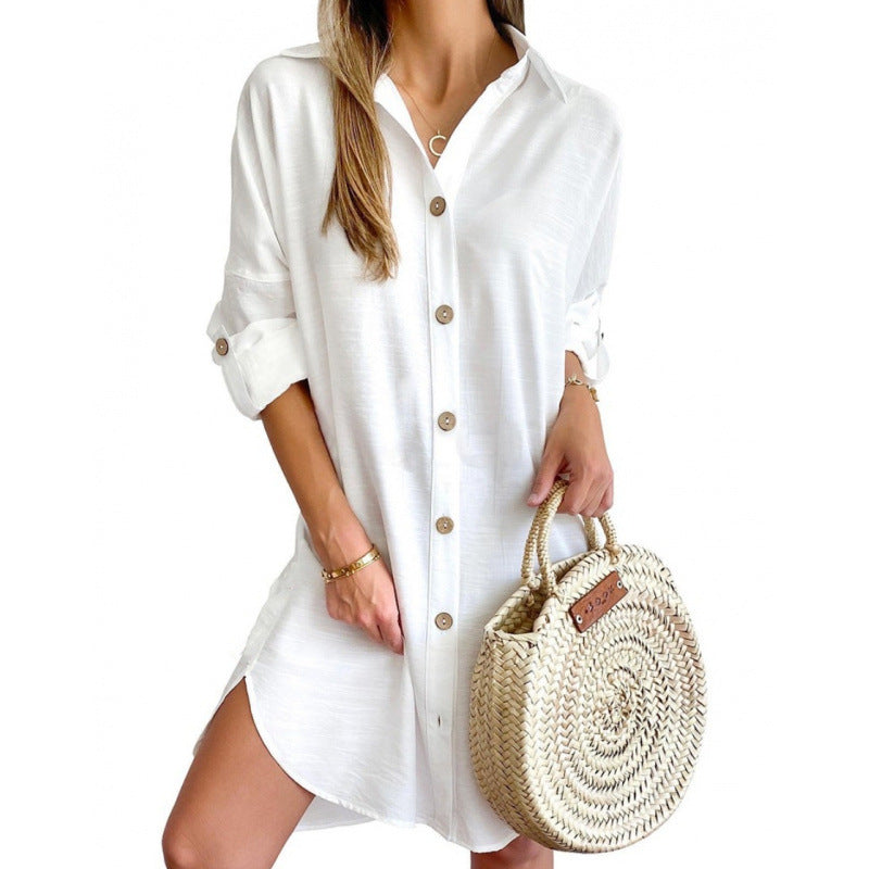 Casual shirt dress for women in lightweight fabric with button closure Lune London