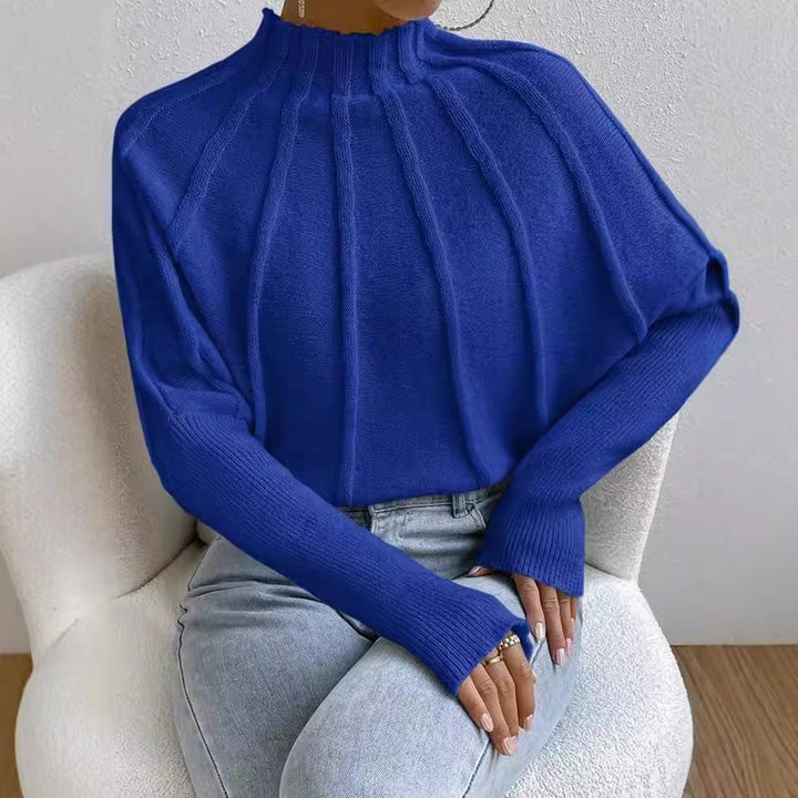 Knit sweater for women with high collar Lune London