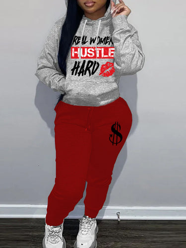 Hoodie and sweatpants set for women with motivational inscription Amarae