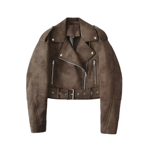 Veste de motard à la mode pour femmes en daim de haute qualité Chic & Stil