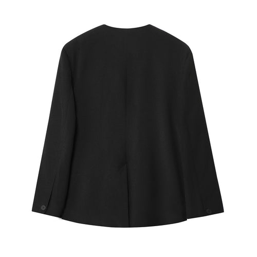 Elegant wrap blazer jacket for women with adjustable satin belt Amarae