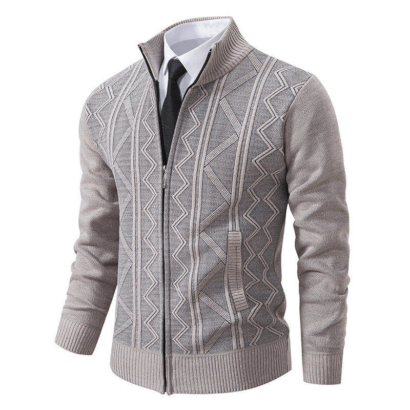 Men's vest with a modern twisted pattern and a high collar Lune London