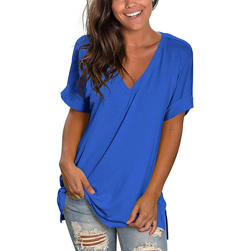 Lune London Casual V neck T-shirt for Women