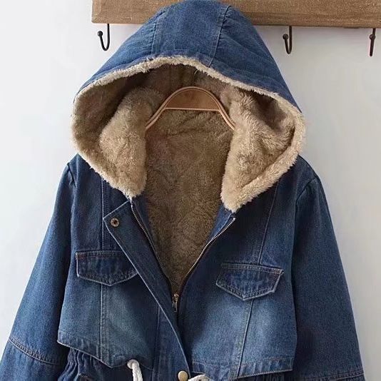 Ladies Urban Denim Parka with warm lining and hood Lune London