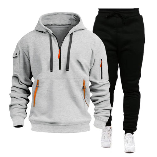 Men's sporty hoodie jacket with practical zip pockets and breathable properties Amarae
