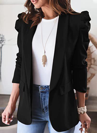 Fashion jacket for women with integrated puff sleeves and practical pockets Lune London
