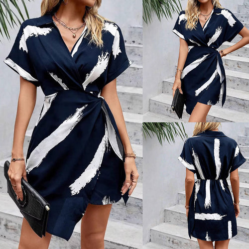 Elegant chic wrap mini dress for women