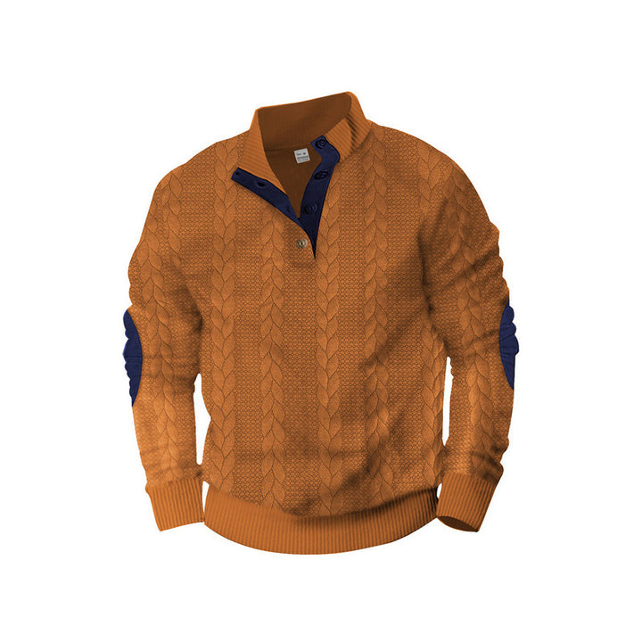 Round neck sweater for men with contrasting details Lune London
