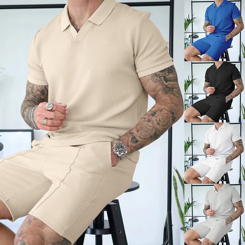Men's short sleeve polo with a sporty fit and chic and stylish sports shorts