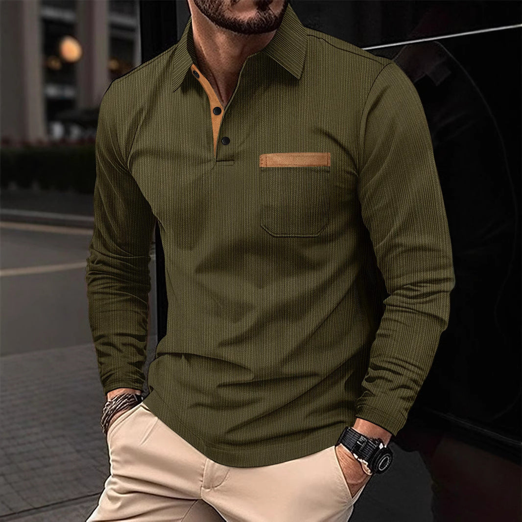 Men's long sleeve shirt in structured fabric with trendy accents Lune London