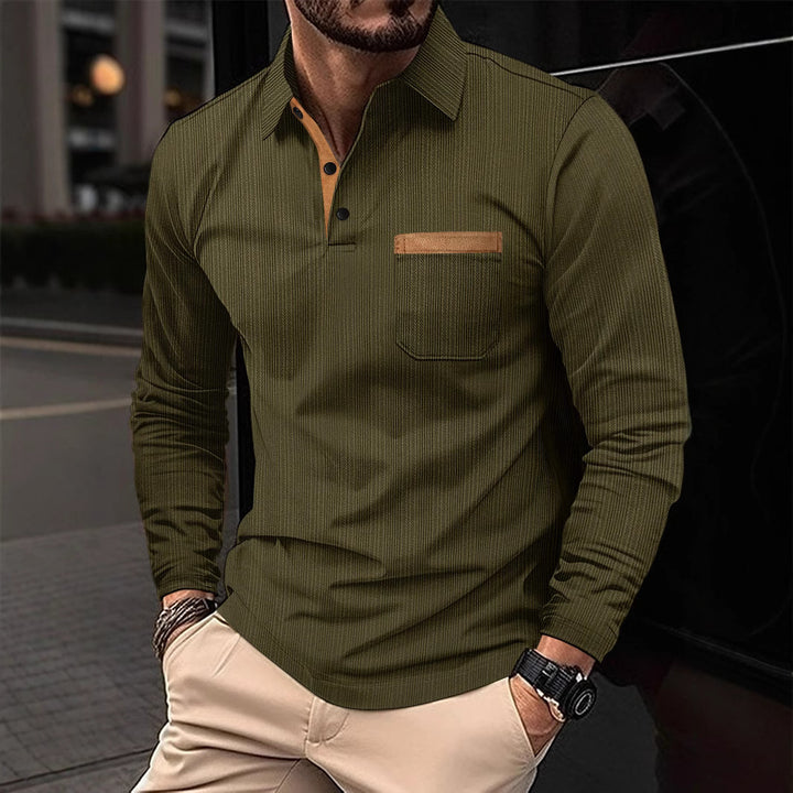 Men's long sleeve shirt in structured fabric with trendy accents Lune London