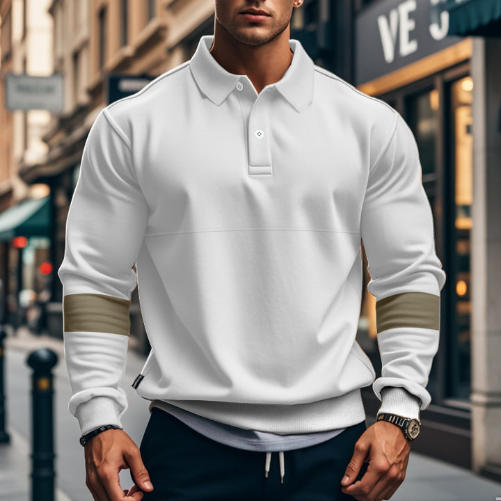 Sporty sweater for men with trendy contrast stripes Amarae