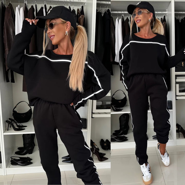 Ladies modern sporty tracksuit with stripes Lune London