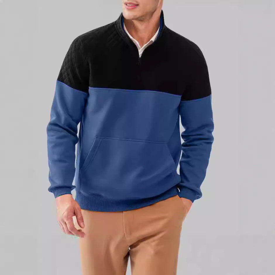 Sporty sweater for men with high collar and pockets Lune London