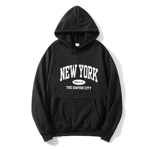 Women Cozy Hoodie with New York Print Chic & Stil